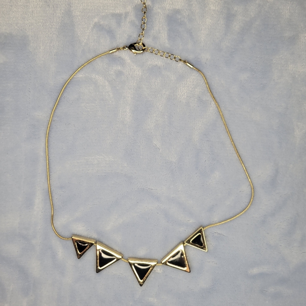 Black Geometrical Triangle Necklace